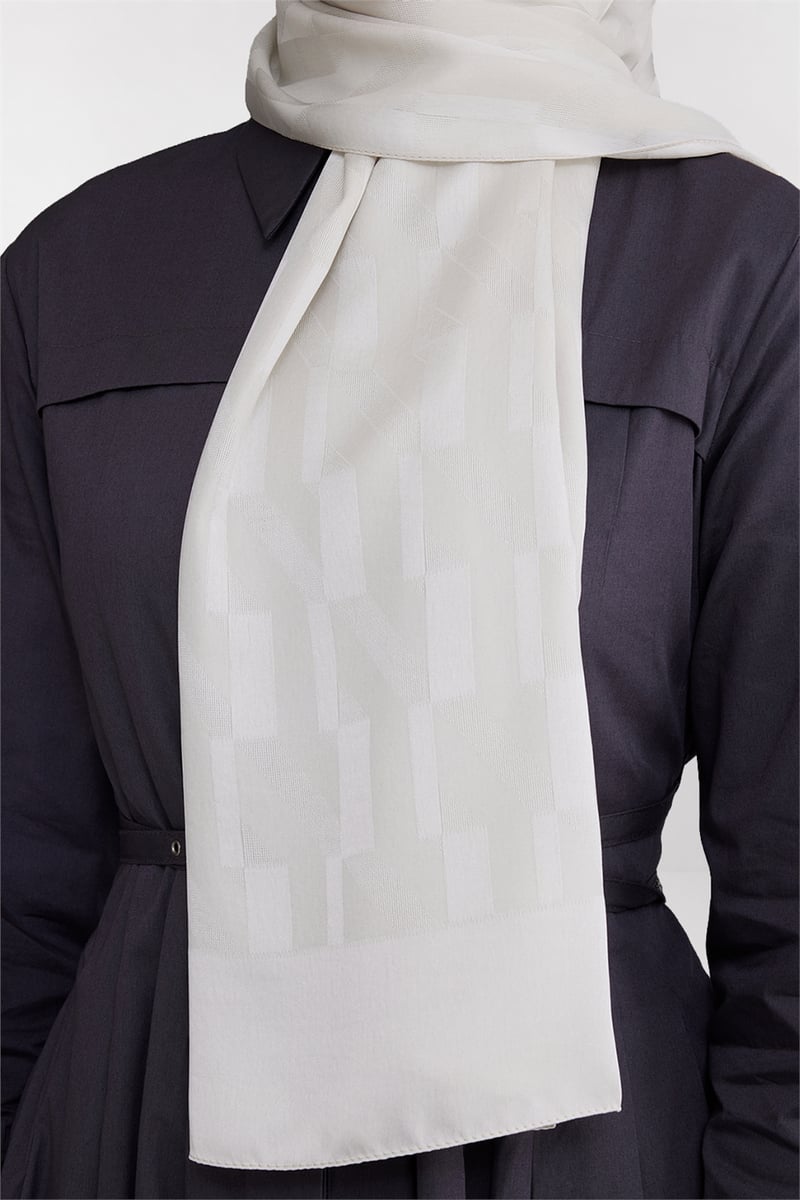 Belli Fresh Geometrik Desen Sedefli Beyaz Capri Şal 3 - 241822
