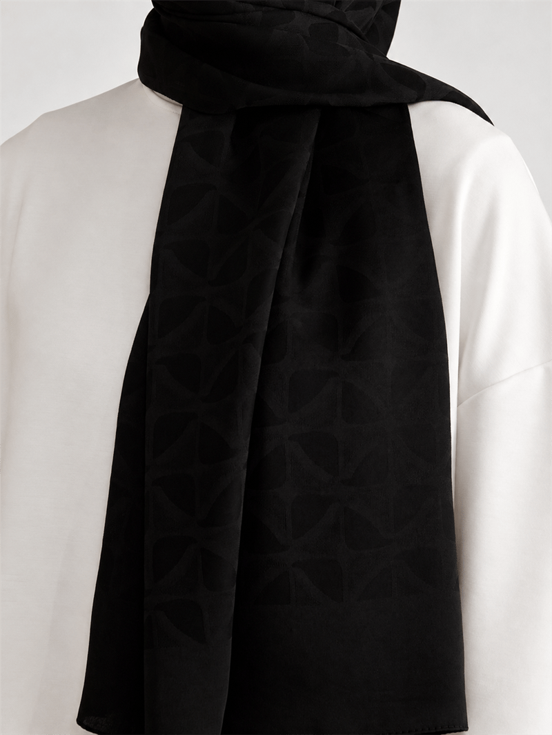 Belli Fresh Geometrik Desen Siyah Capri Şal 1 - 247799