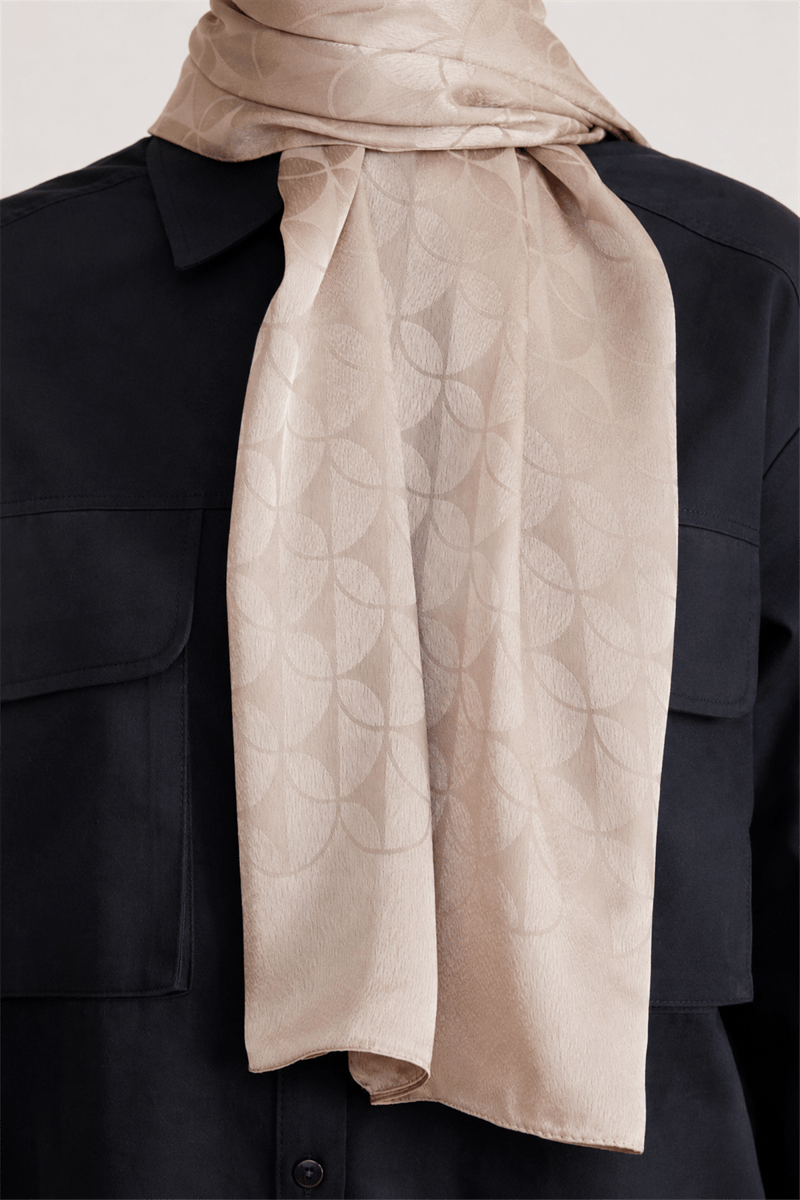Belli Fresh Geometrik Desen Vizon Jakarlı Şal 1 - 247777