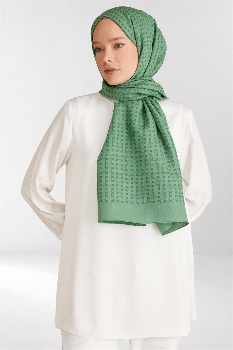 Belli Fresh Hasır Desen Zümrüt Siena Şal 3 - 21133