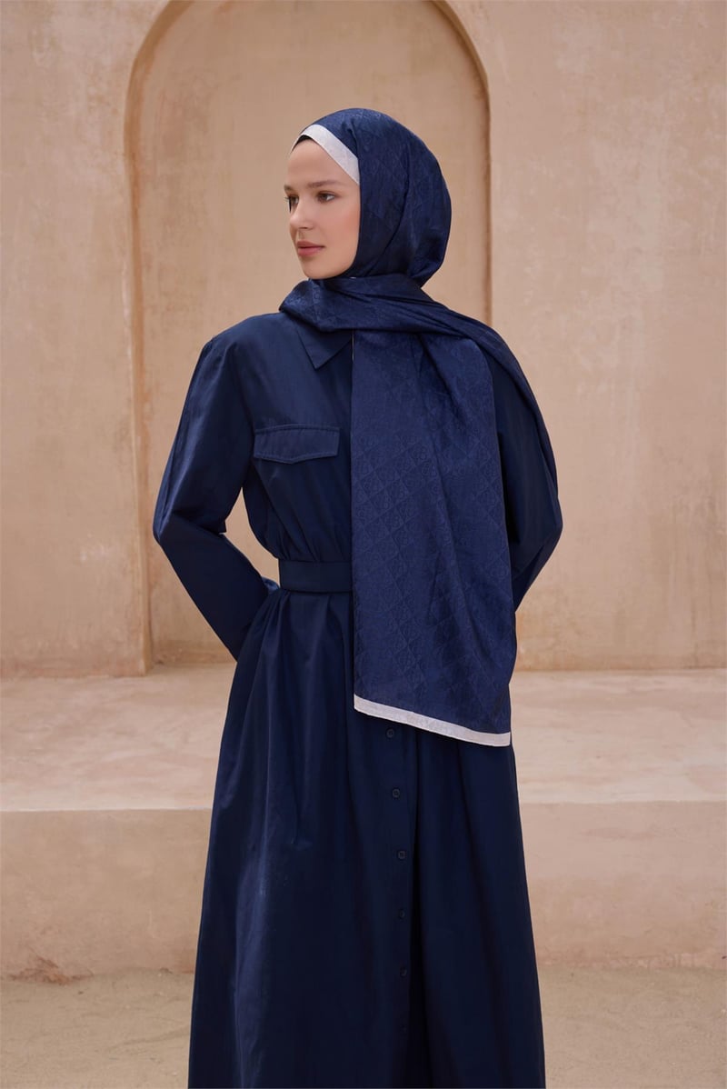 {URUNSEO_TITLE} | BELLI | POLYESTER ŞAL | BELLİ FRESH J.MONOGRAM LACİVERT ŞAL
