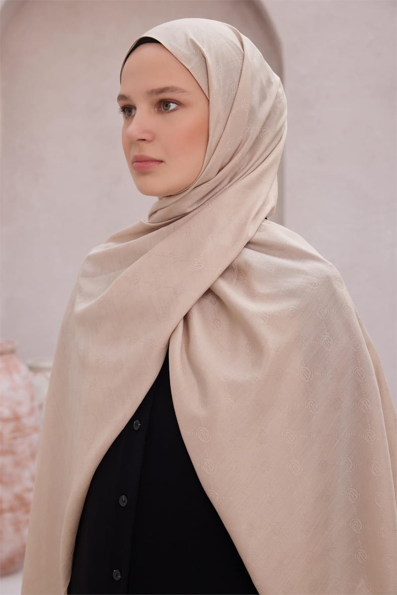 BELLİ FRESH LOGO DESEN PUDRA MONOGRAM ŞAL 3