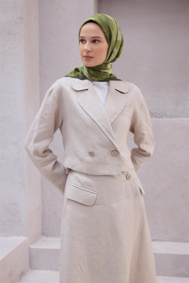 {URUNSEO_TITLE} | BELLI | POLYESTER EŞARP | BELLİ FRESH ÇİÇEK DESEN HAKİ MODAL EŞARP 20
