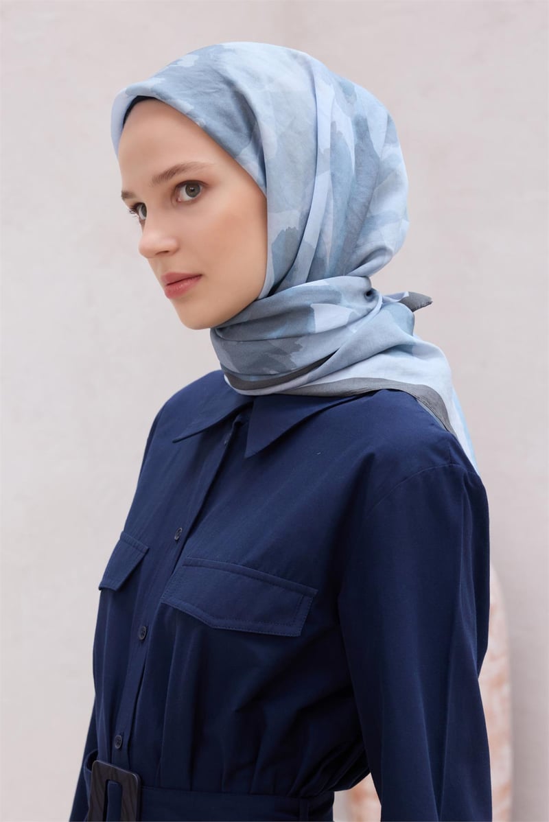 {URUNSEO_TITLE} | BELLI | POLYESTER EŞARP | BELLİ FRESH ÇİÇEK DESEN GRİ MODAL EŞARP 20