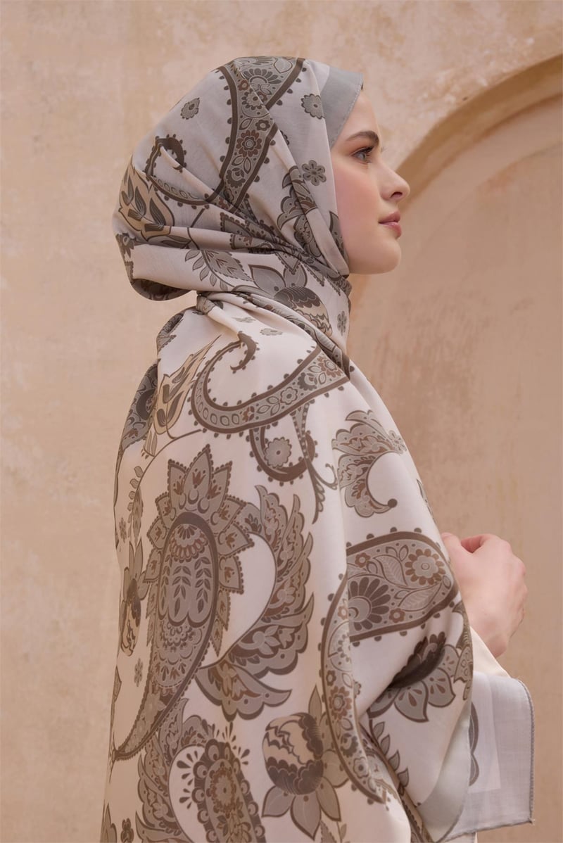 {URUNSEO_TITLE} | BELLI | Belli Fresh Şal | BELLİ FRESH MODAL GRİ-BEJ ŞAL 2