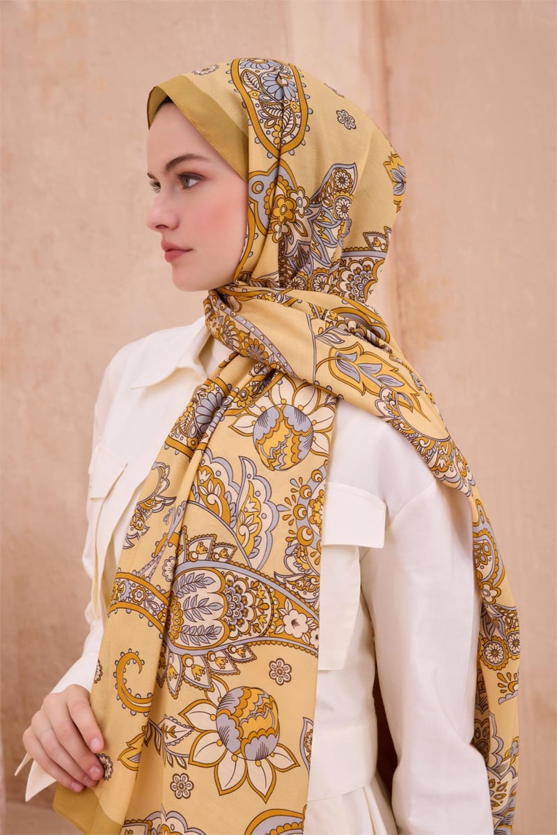 {URUNSEO_TITLE} | BELLI | Belli Fresh Şal | BELLİ FRESH MODAL HARDAL SARISI ŞAL 2
