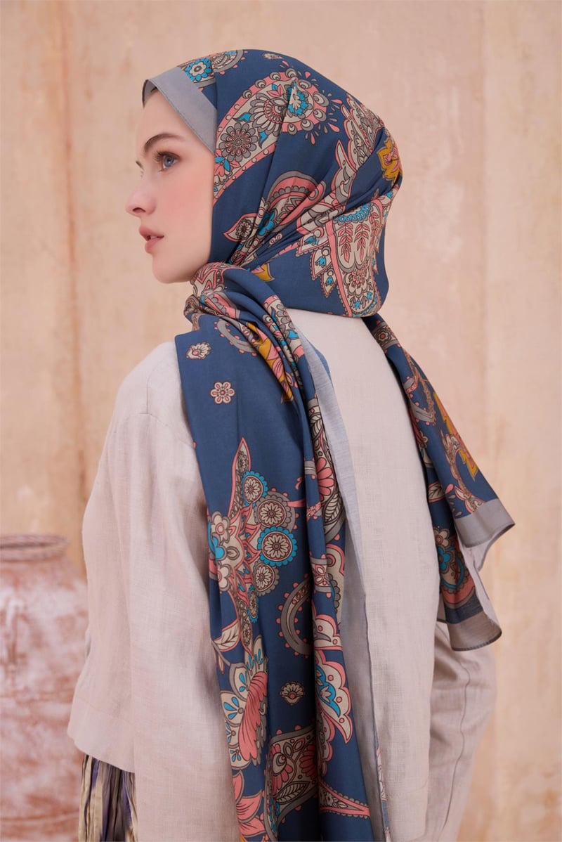 {URUNSEO_TITLE} | BELLI | Belli Fresh Şal | BELLİ FRESH MODAL LACİVERT ŞAL 2