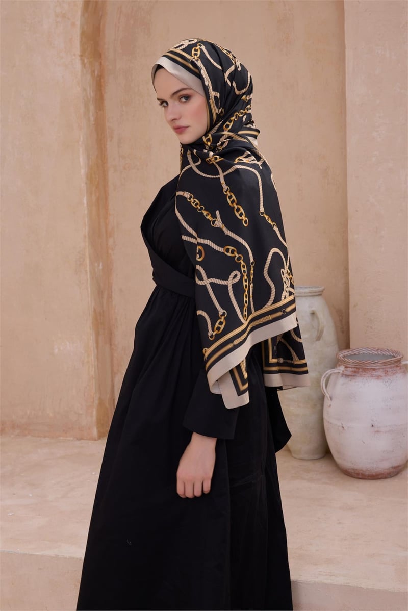 {URUNSEO_TITLE} | BELLI | Modal Şal | BELLİ FRESH MODAL SİYAH GOLD ŞAL 5