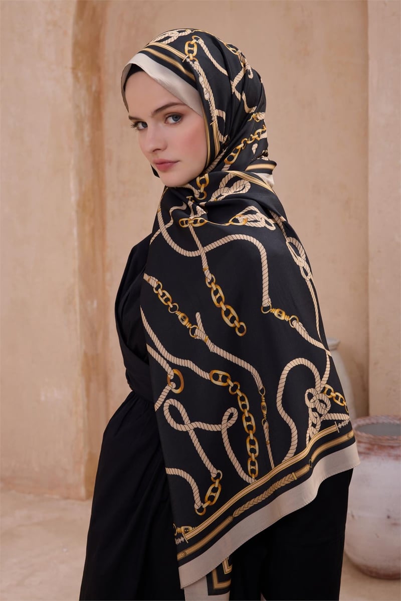 {URUNSEO_TITLE} | BELLI | Modal Şal | BELLİ FRESH MODAL SİYAH GOLD ŞAL 5