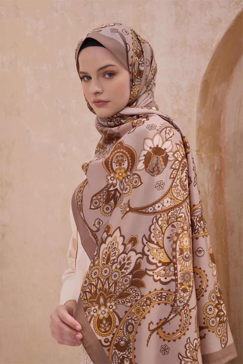 {URUNSEO_TITLE} | BELLI | Belli Fresh Şal | BELLİ FRESH MODAL VİZON-SARI ŞAL 2