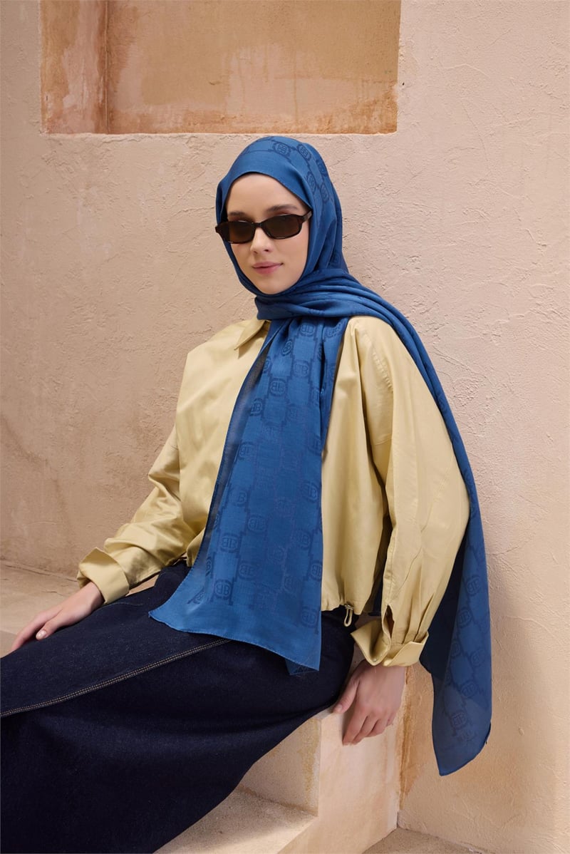 {URUNSEO_TITLE} | BELLI | Belli Fresh Şal | BELLİ FRESH NORA MAVİ ŞAL 1