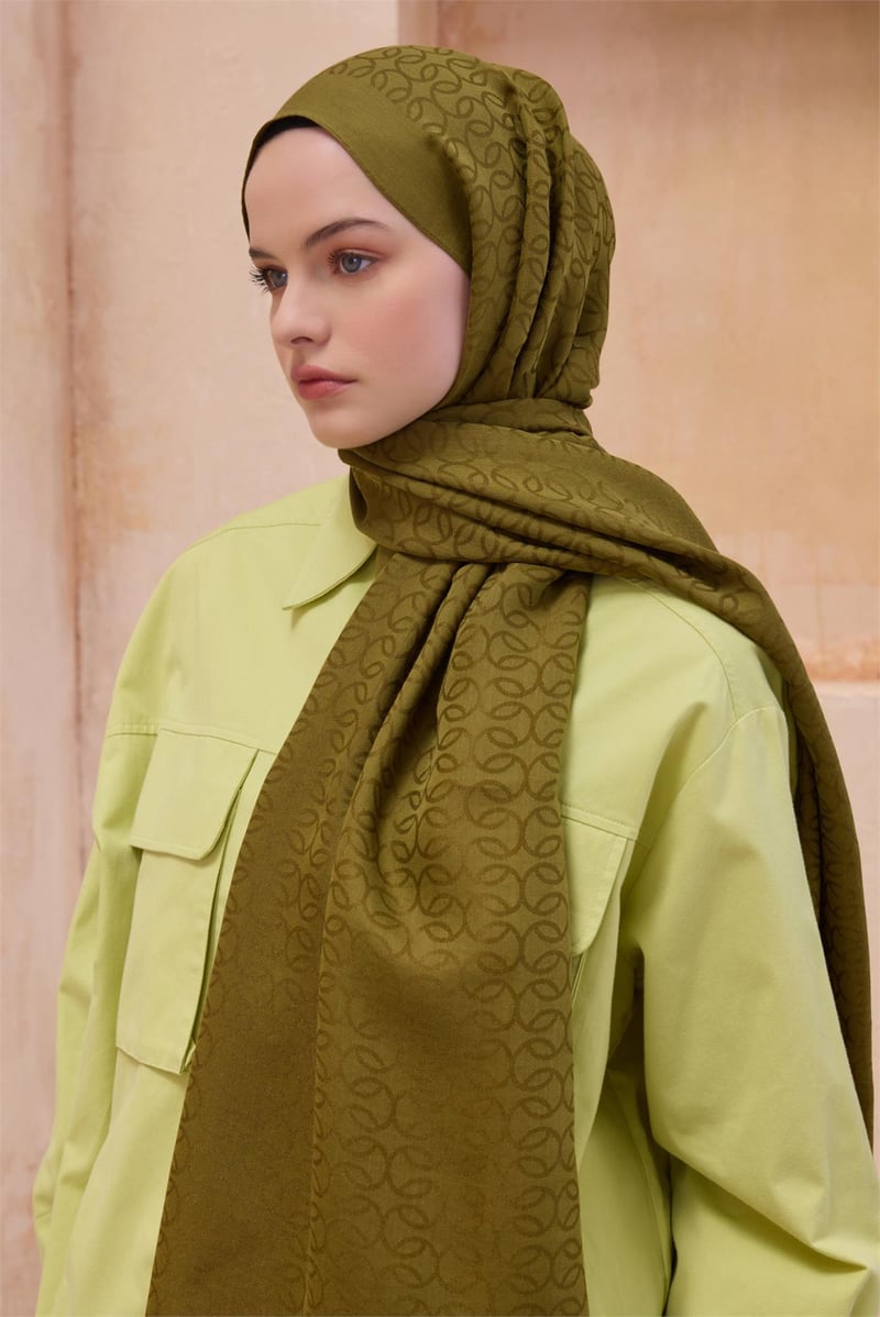 {URUNSEO_TITLE} | BELLI | Belli Fresh Şal | BELLİ FRESH NORA ZEYTİN HARDAL ŞAL 2