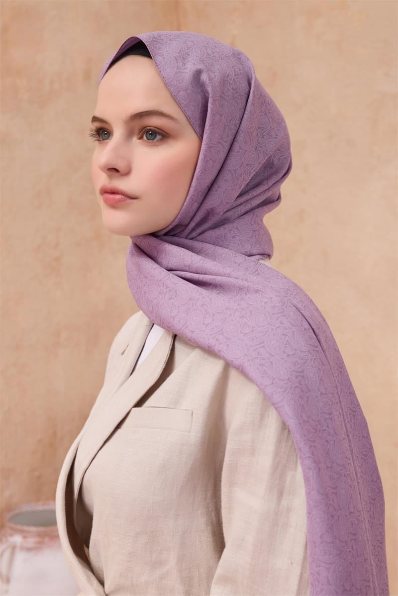 {URUNSEO_TITLE} | BELLI | POLYESTER ŞAL | BELLİ FRESH SİENA ŞAL LİLA  4