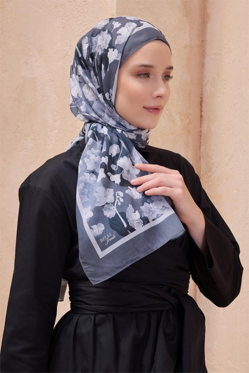 {URUNSEO_TITLE} | BELLI | POLYESTER ŞAL | BELLİ FRESH TELA GRİ ŞAL 4
