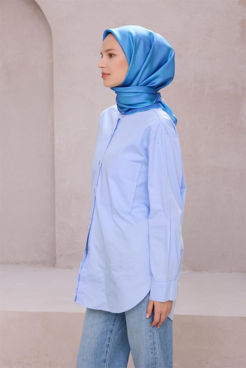 {URUNSEO_TITLE} | BELLI | BELLİ İPEK EŞARP | BELLİ GEOMETİK DESEN İPEK EŞARP 4201D (TWILL) MAVİ - 41