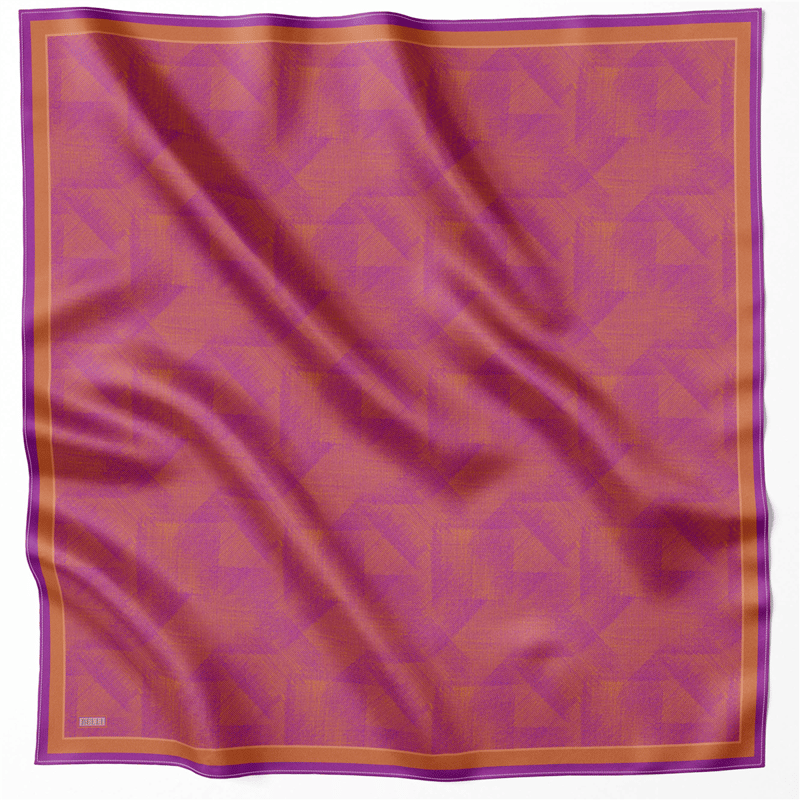 BELLİ GEOMETİK DESEN İPEK EŞARP 4201D (TWILL) MOR - 36