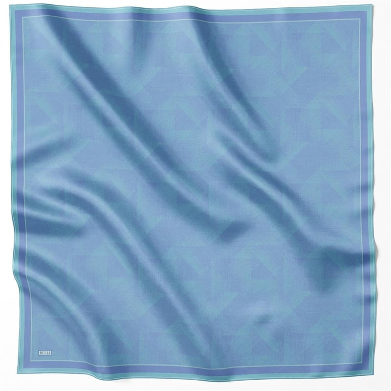BELLİ GEOMETİK DESEN İPEK EŞARP 4201D (TWILL) MAVİ - 41