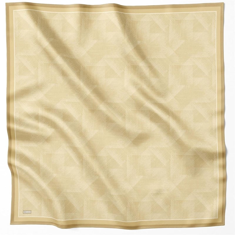BELLİ GEOMETİK DESEN İPEK EŞARP 4201D (TWILL) SARI - 33