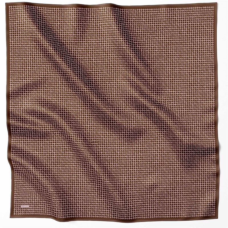 {URUNSEO_TITLE} | BELLI | BELLİ İPEK EŞARP | BELLİ GEOMETİK DESEN İPEK EŞARP 4203D (TWILL) KIZIL KAHVE - 03