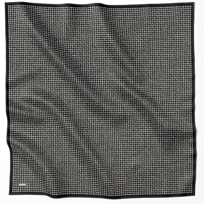 BELLİ GEOMETİK DESEN İPEK EŞARP 4203D (TWILL) SİYAH - 09