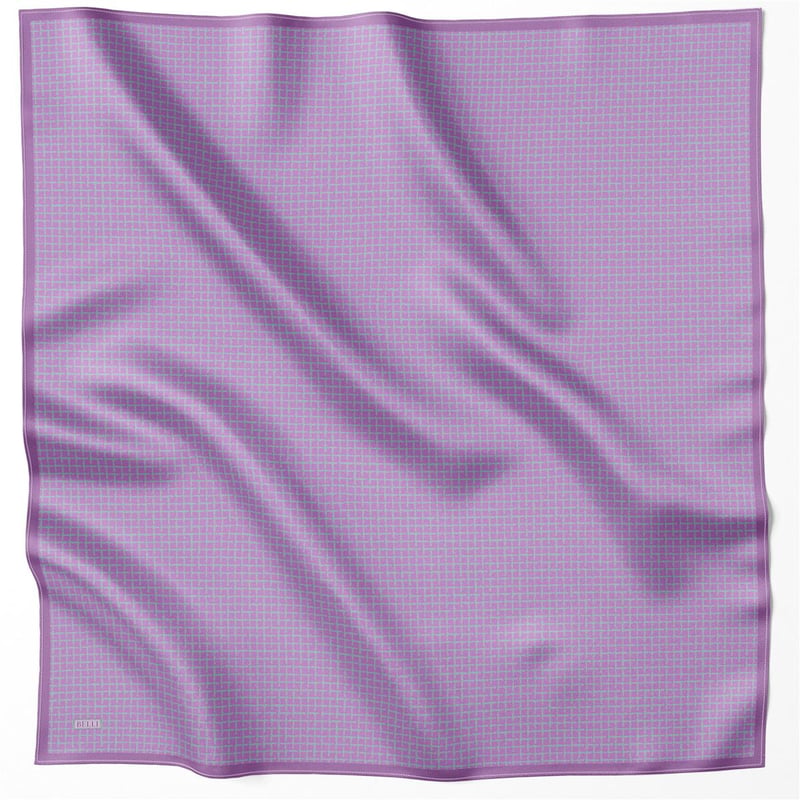BELLİ GEOMETİK DESEN İPEK EŞARP 4203D (TWILL) MOR - 34