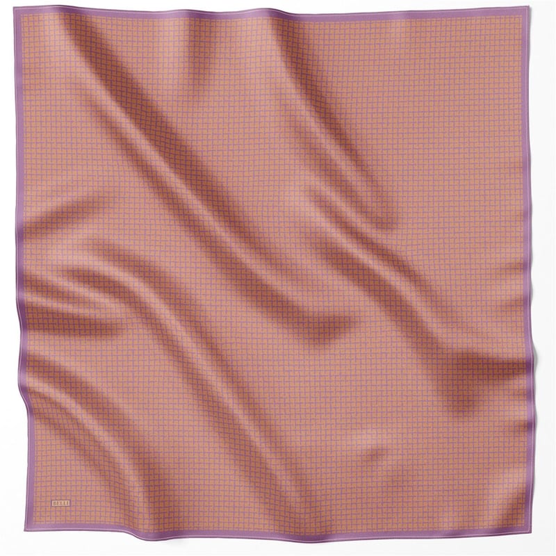 BELLİ GEOMETİK DESEN İPEK EŞARP 4203D (TWILL) TURUNCU - 37