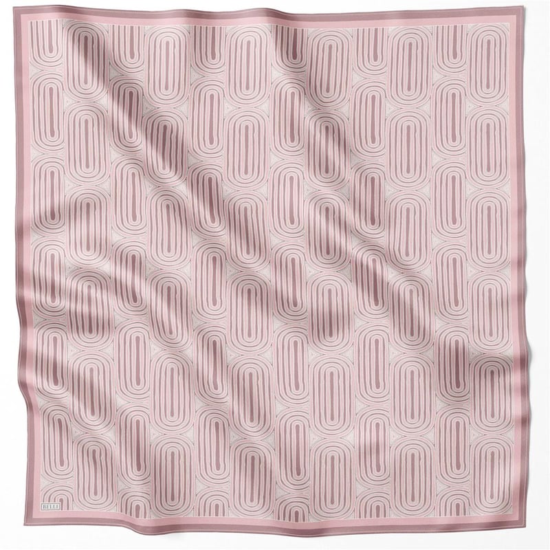 BELLİ GEOMETİK DESEN İPEK EŞARP 4209D (TWILL) PUDRA - 03