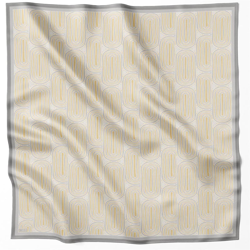 BELLİ GEOMETİK DESEN İPEK EŞARP 4209D (TWILL) SARI - 81