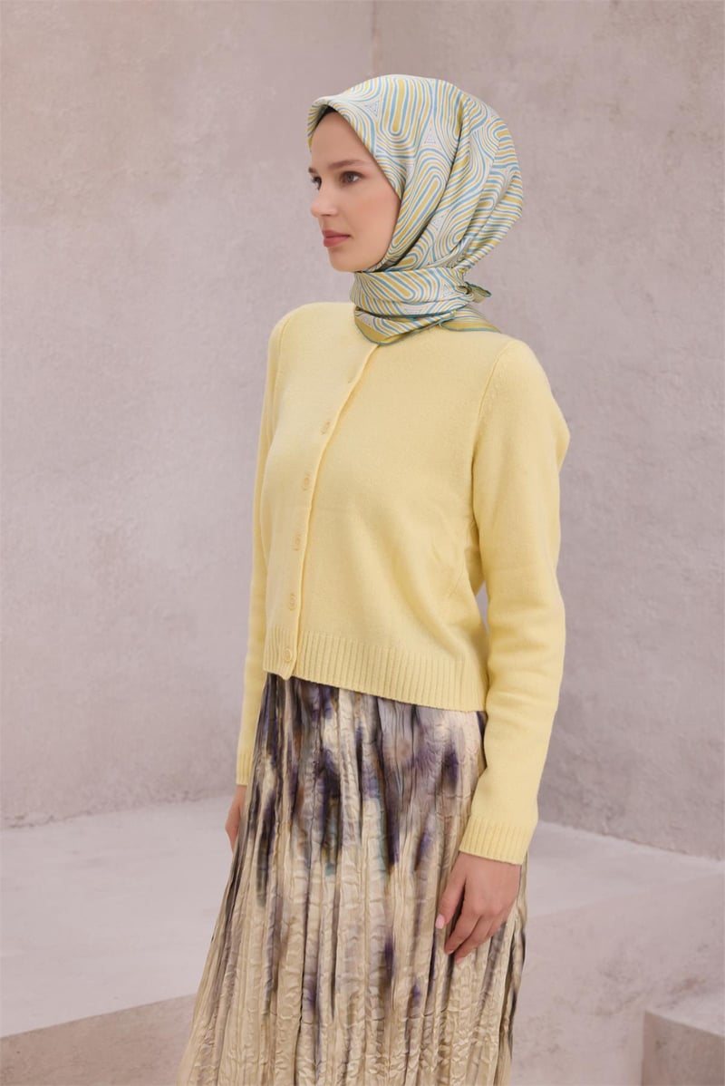 {URUNSEO_TITLE} | BELLI | BELLİ İPEK EŞARP | BELLİ GEOMETİK DESEN İPEK EŞARP 4209D (TWILL) YEŞİL - 01
