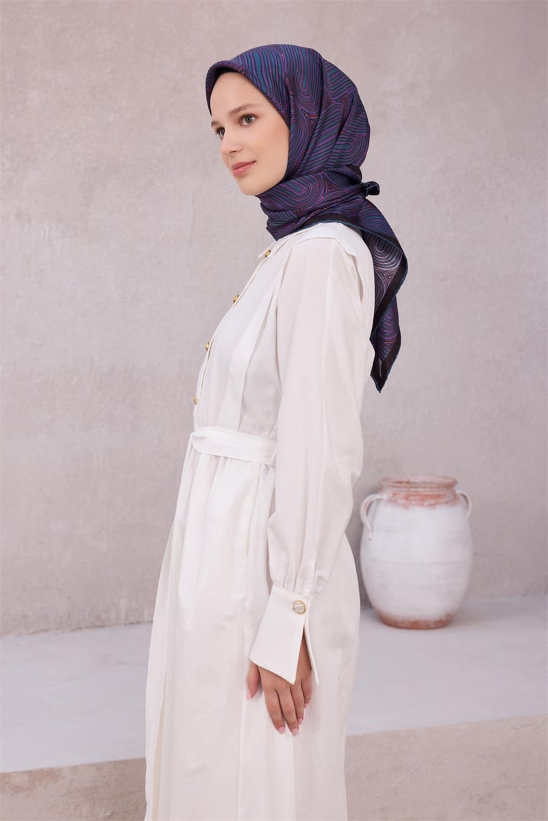{URUNSEO_TITLE} | BELLI | BELLİ İPEK EŞARP | BELLİ GEOMETİK DESEN İPEK EŞARP 4209D (TWILL) MOR - 56