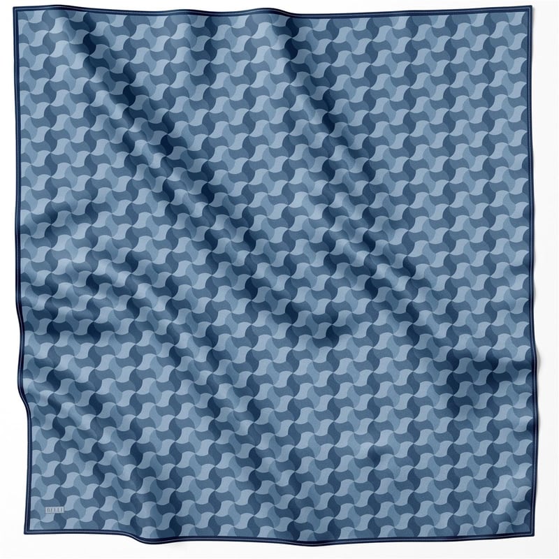 BELLİ GEOMETİK DESEN İPEK EŞARP 4211D (TWILL) LACİVERT - 06