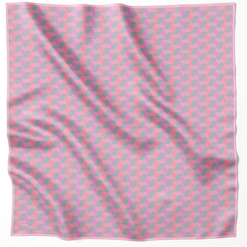 BELLİ GEOMETİK DESEN İPEK EŞARP 4211D (TWILL) PEMBE - 84