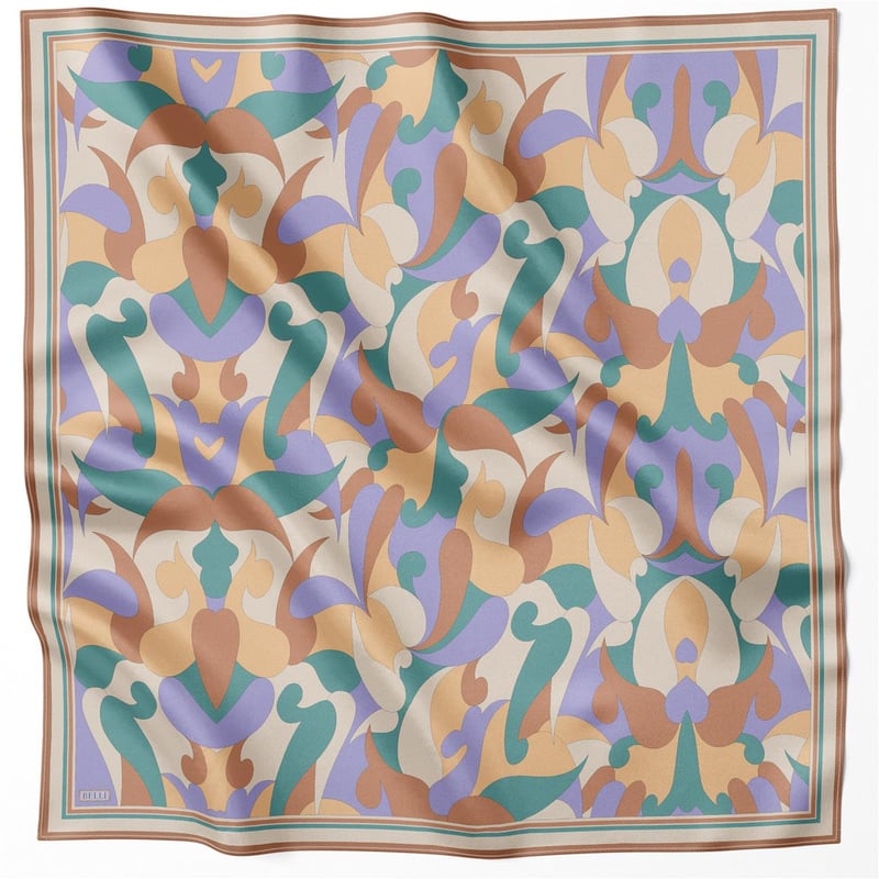 {URUNSEO_TITLE} | BELLI | BELLİ İPEK EŞARP | BELLİ GEOMETİK DESEN İPEK EŞARP 4213D (TWILL) KİREMİT - 02
