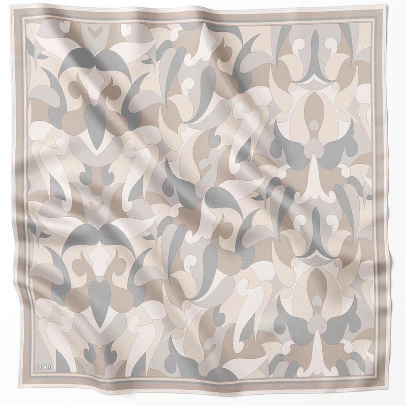{URUNSEO_TITLE} | BELLI | BELLİ İPEK EŞARP | BELLİ GEOMETİK DESEN İPEK EŞARP 4213D (TWILL) GRİ - 84