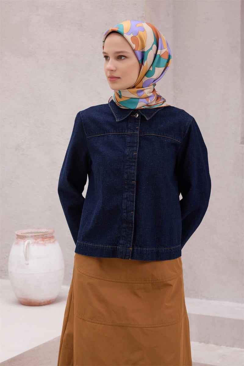 {URUNSEO_TITLE} | BELLI | BELLİ İPEK EŞARP | BELLİ GEOMETİK DESEN İPEK EŞARP 4213D (TWILL) KİREMİT - 02