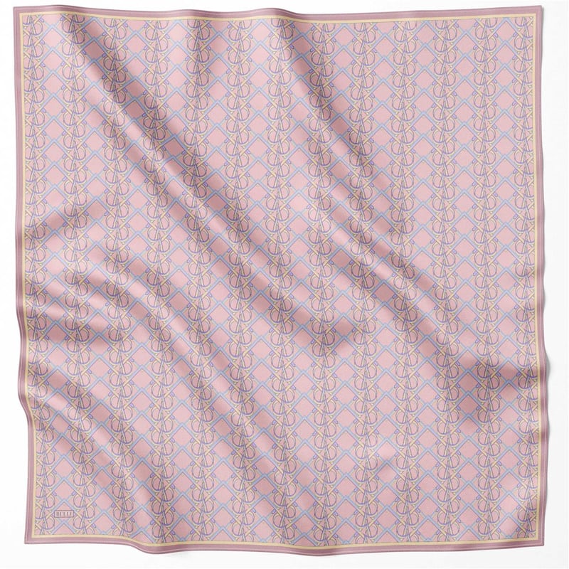 BELLİ GEOMETİK DESEN İPEK EŞARP 4214D (TWILL) PUDRA - 07