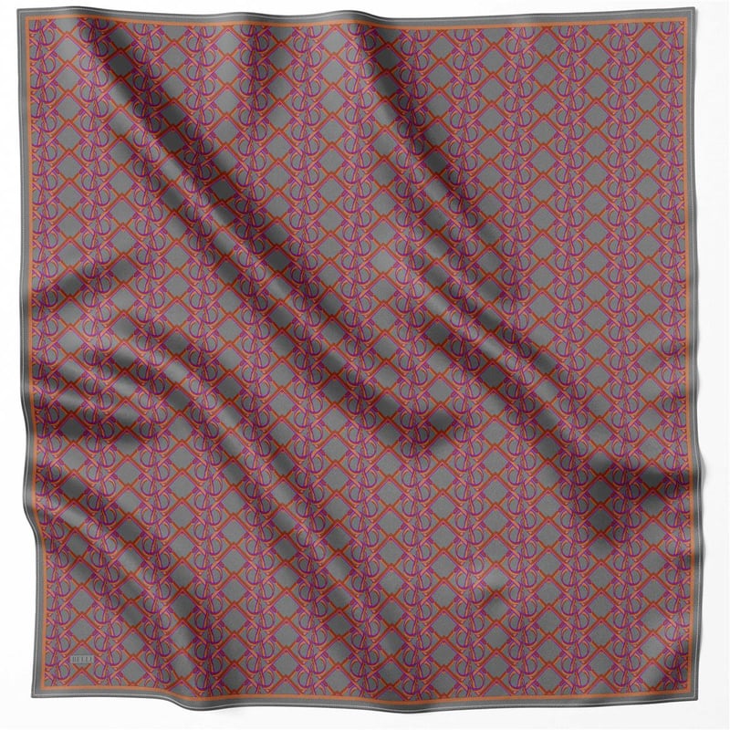 {URUNSEO_TITLE} | BELLI | BELLİ İPEK EŞARP | BELLİ GEOMETİK DESEN İPEK EŞARP 4214D (TWILL) GRİ MOR - 04