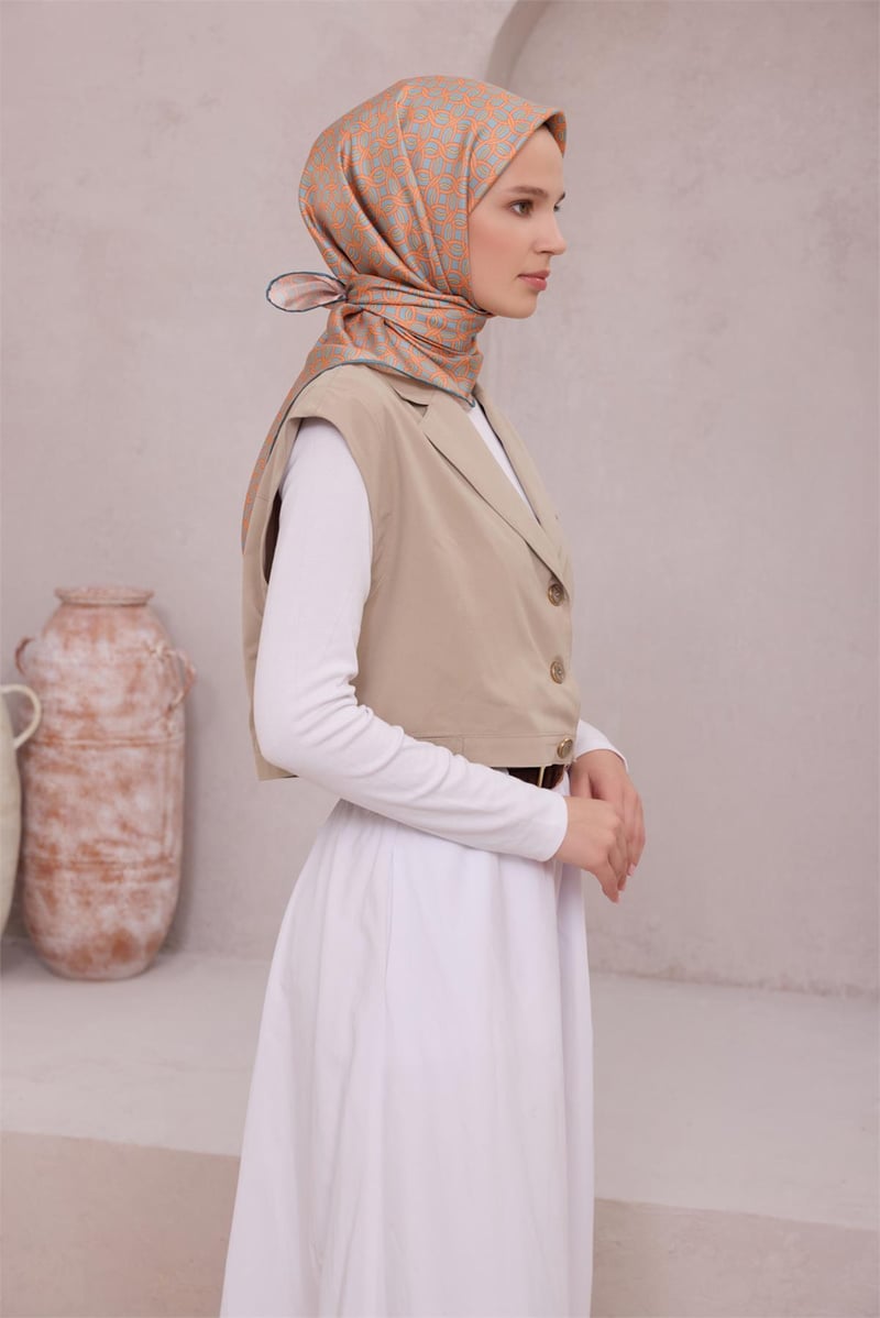 {URUNSEO_TITLE} | BELLI | BELLİ İPEK EŞARP | BELLİ GEOMETİK DESEN İPEK EŞARP 4215D (TWILL) BEBE MAVİSİ - 58