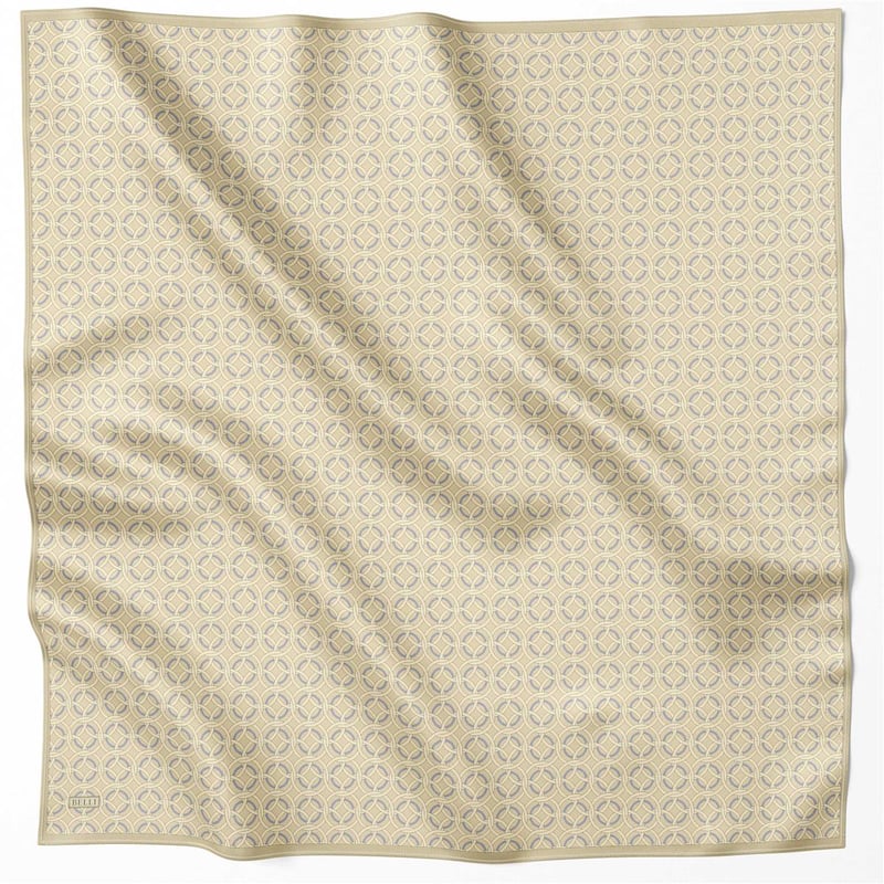 BELLİ GEOMETİK DESEN İPEK EŞARP 4215D (TWILL) SARI - 03