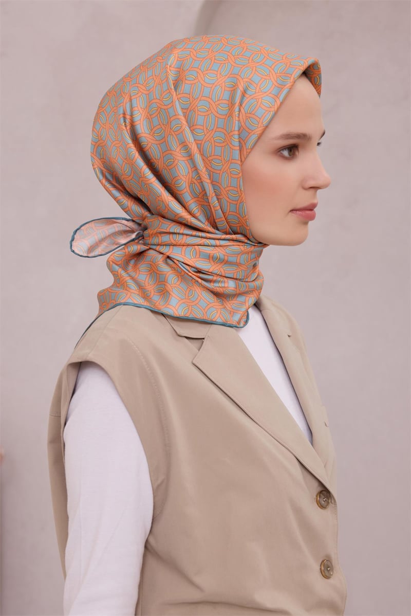 {URUNSEO_TITLE} | BELLI | BELLİ İPEK EŞARP | BELLİ GEOMETİK DESEN İPEK EŞARP 4215D (TWILL) BEBE MAVİSİ - 58