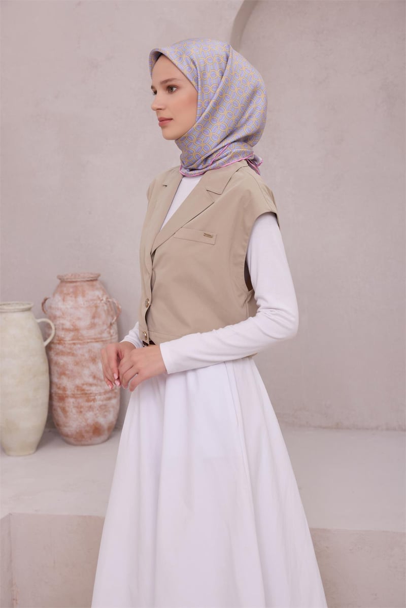 {URUNSEO_TITLE} | BELLI | BELLİ İPEK EŞARP | BELLİ GEOMETİK DESEN İPEK EŞARP 4215D (TWILL) LİLA - 54