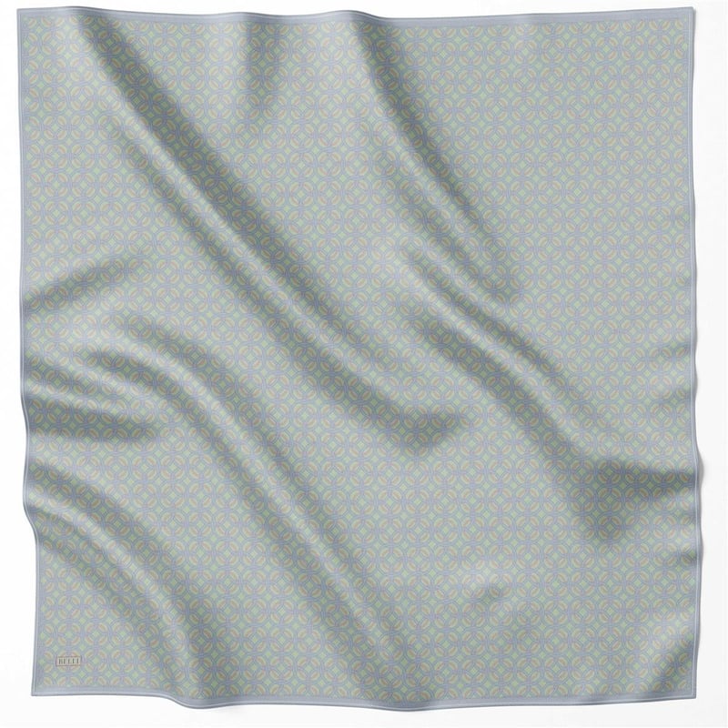 BELLİ GEOMETİK DESEN İPEK EŞARP 4215D (TWILL) MİNT - 63
