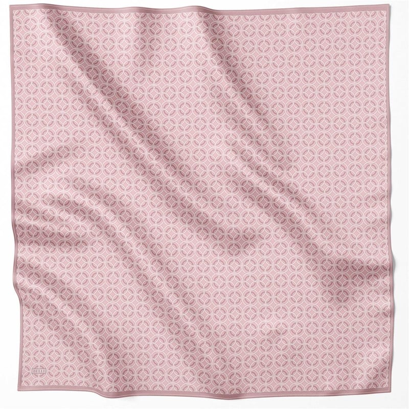 BELLİ GEOMETİK DESEN İPEK EŞARP 4215D (TWILL) PEMBE - 02
