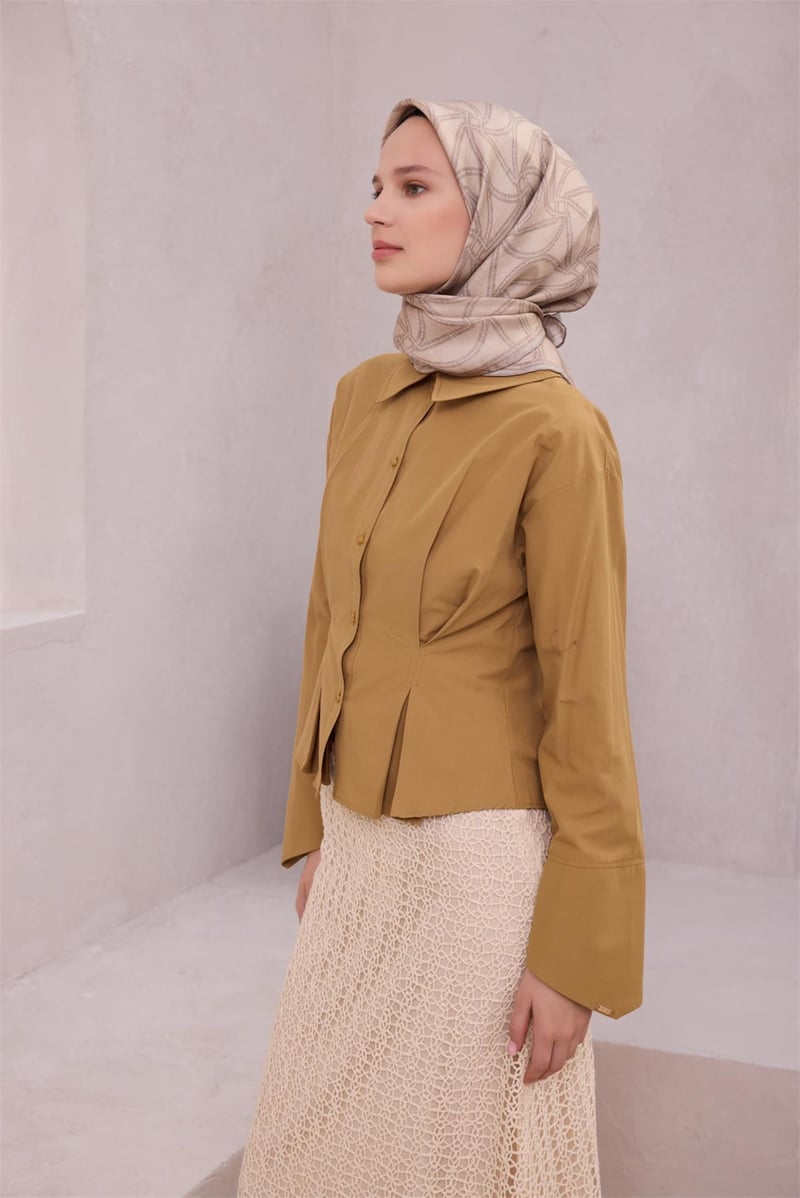 {URUNSEO_TITLE} | BELLI | BELLİ İPEK EŞARP | BELLİ GEOMETİK DESEN İPEK EŞARP 4221D (TWILL) BEJ - 83