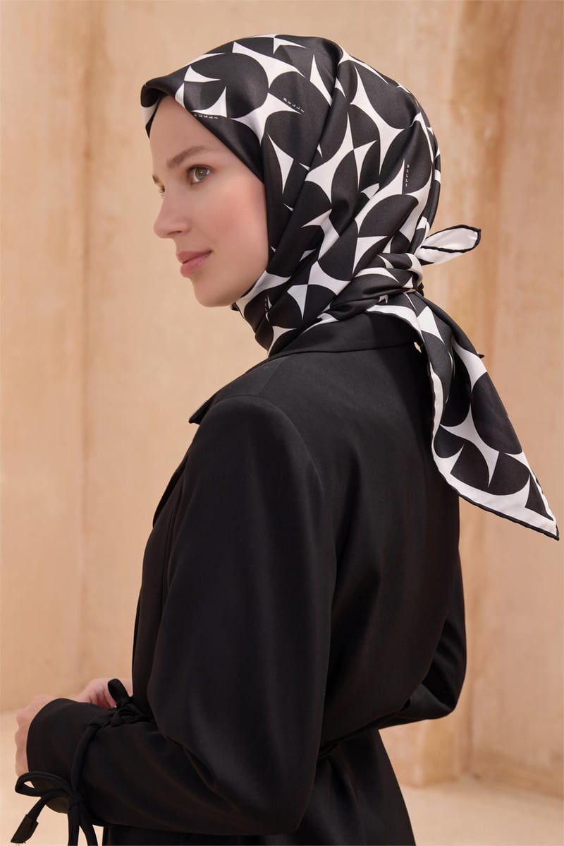 {URUNSEO_TITLE} | BELLI | BELLİ İPEK EŞARP | BELLİ GEOMETRIK DESEN İPEK EŞARP 4117D TWILL - 86
