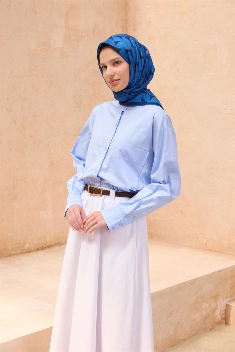 {URUNSEO_TITLE} | BELLI | BELLİ İPEK EŞARP | BELLİ GEOMETRIK DESEN İPEK EŞARP 4117D TWILL - 86