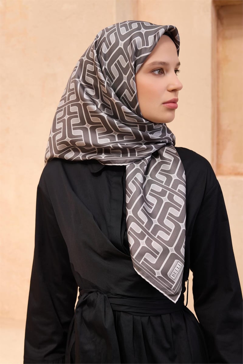 {URUNSEO_TITLE} | BELLI | BELLİ İPEK EŞARP | BELLİ GEOMETRIK DESEN İPEK EŞARP 4118D TWILL - 88