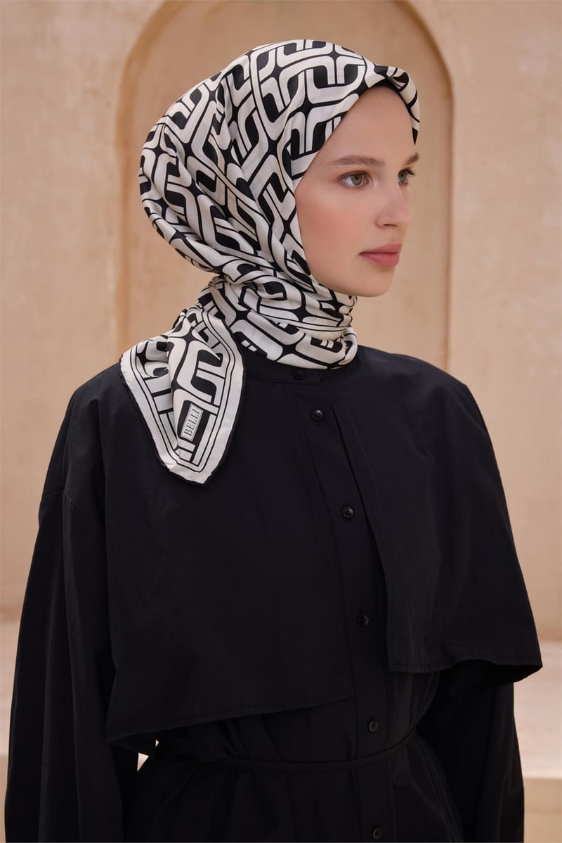 {URUNSEO_TITLE} | BELLI | BELLİ İPEK EŞARP | BELLİ GEOMETRIK DESEN İPEK EŞARP 4118D TWILL - 88