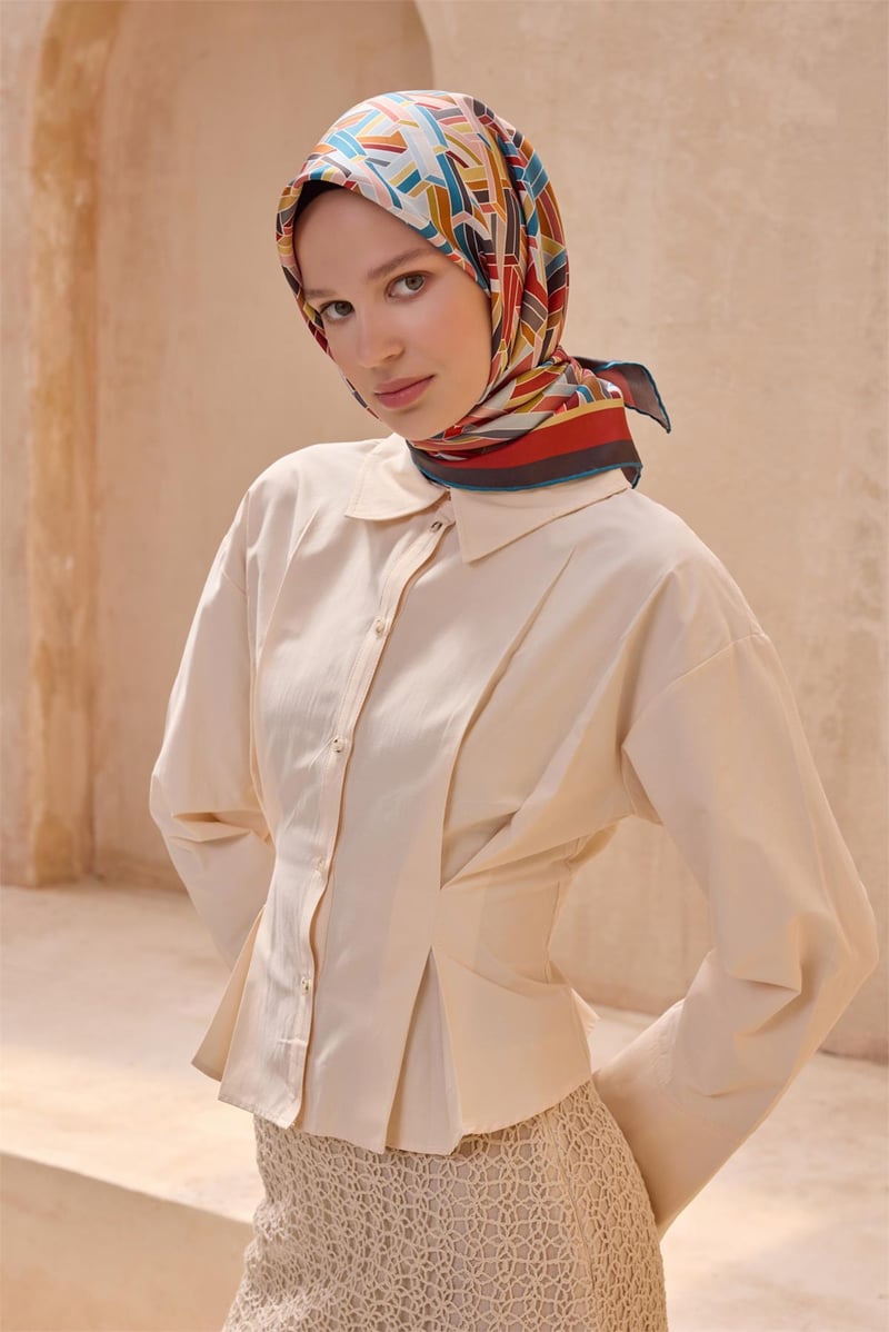 {URUNSEO_TITLE} | BELLI | BELLİ İPEK EŞARP | BELLİ GEOMETRIK DESEN İPEK EŞARP 4119D TWILL - 84