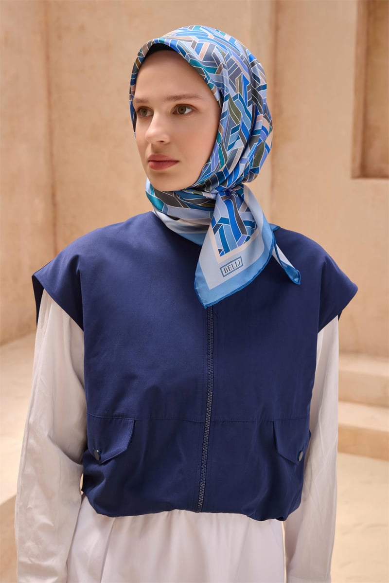 {URUNSEO_TITLE} | BELLI | BELLİ İPEK EŞARP | BELLİ GEOMETRIK DESEN İPEK EŞARP 4119D TWILL - 84